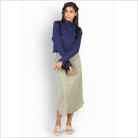 Blue And Cream Skirt