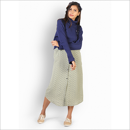 Blue And Cream Skirt