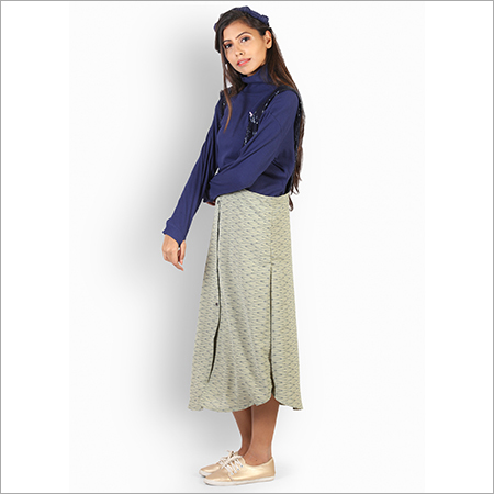 Blue And Cream Skirt