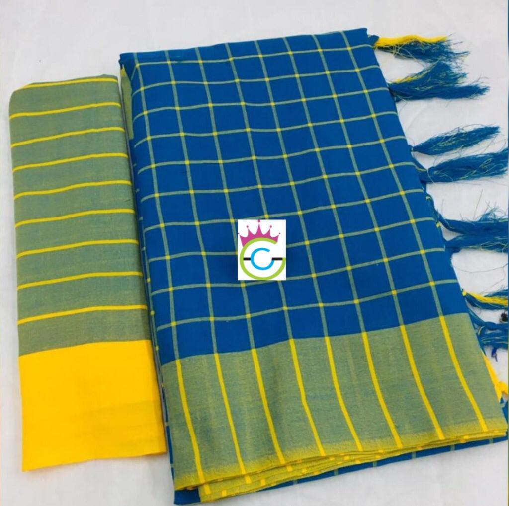 Designer Linen Cotton Saree - Cotton Linen