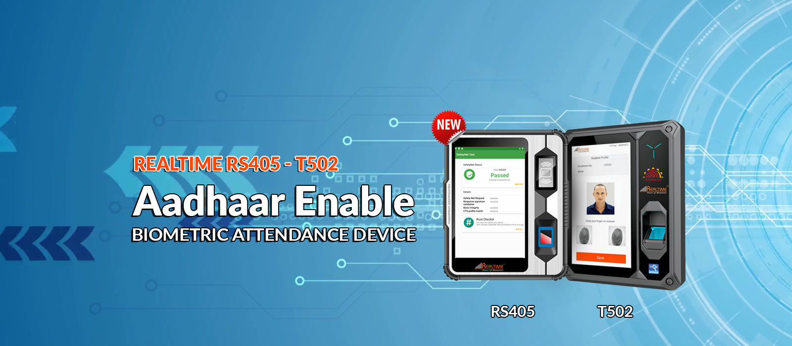 Realtime Rs 405 Adhaar Enabled Biometric Attendance System