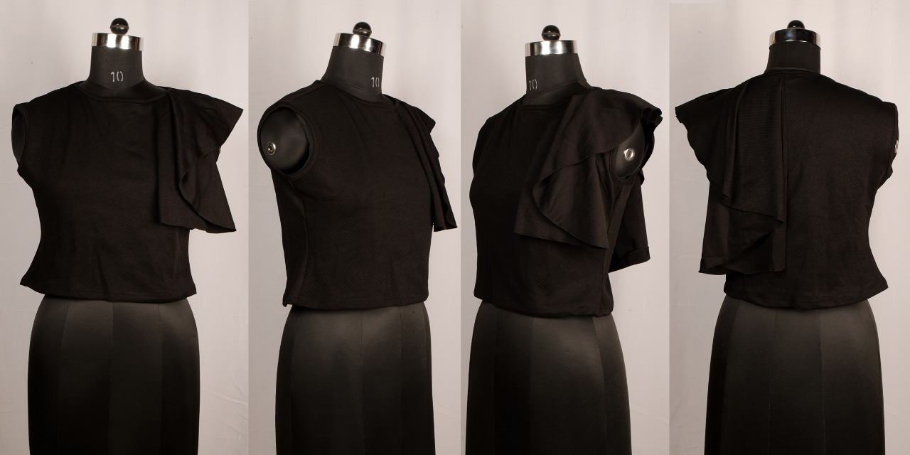 Designer Plain Top - Polyester, Sizes: S, M, L, Xl, Color: Black | Features: No Fade, Washable, All Season, Modern Plain Pattern