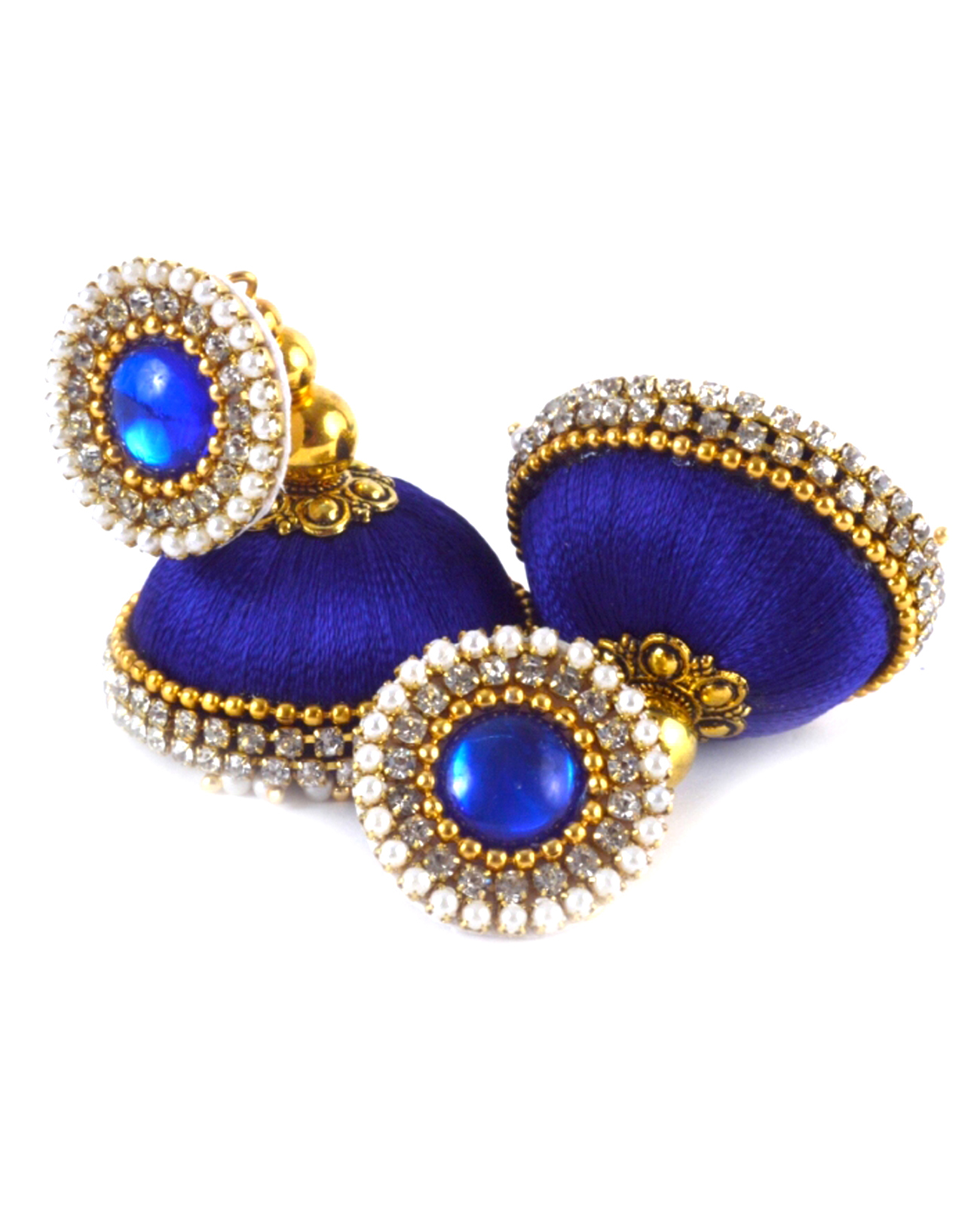 Latest Design Lorial Blue Silk Thread Earrings Gender: Women