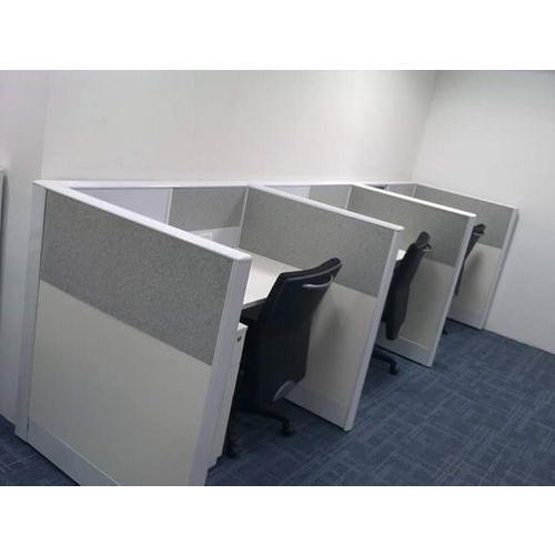 Partition Office Workstation - Plywood Material, Grey & White Colors | Highly Durable, Modular Design, Easy Installation & Maintenance
