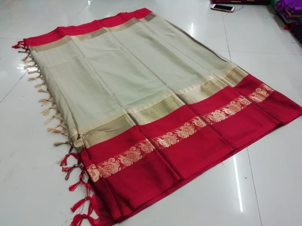Damini Jhalar Saree - Poly Jacquard, 5.5 Mtr Length, Red, Black, Marun, Yellow, Blue | Cotton Silk Fabric, Printed Pattern, Blouse Length 0.8 Mtr