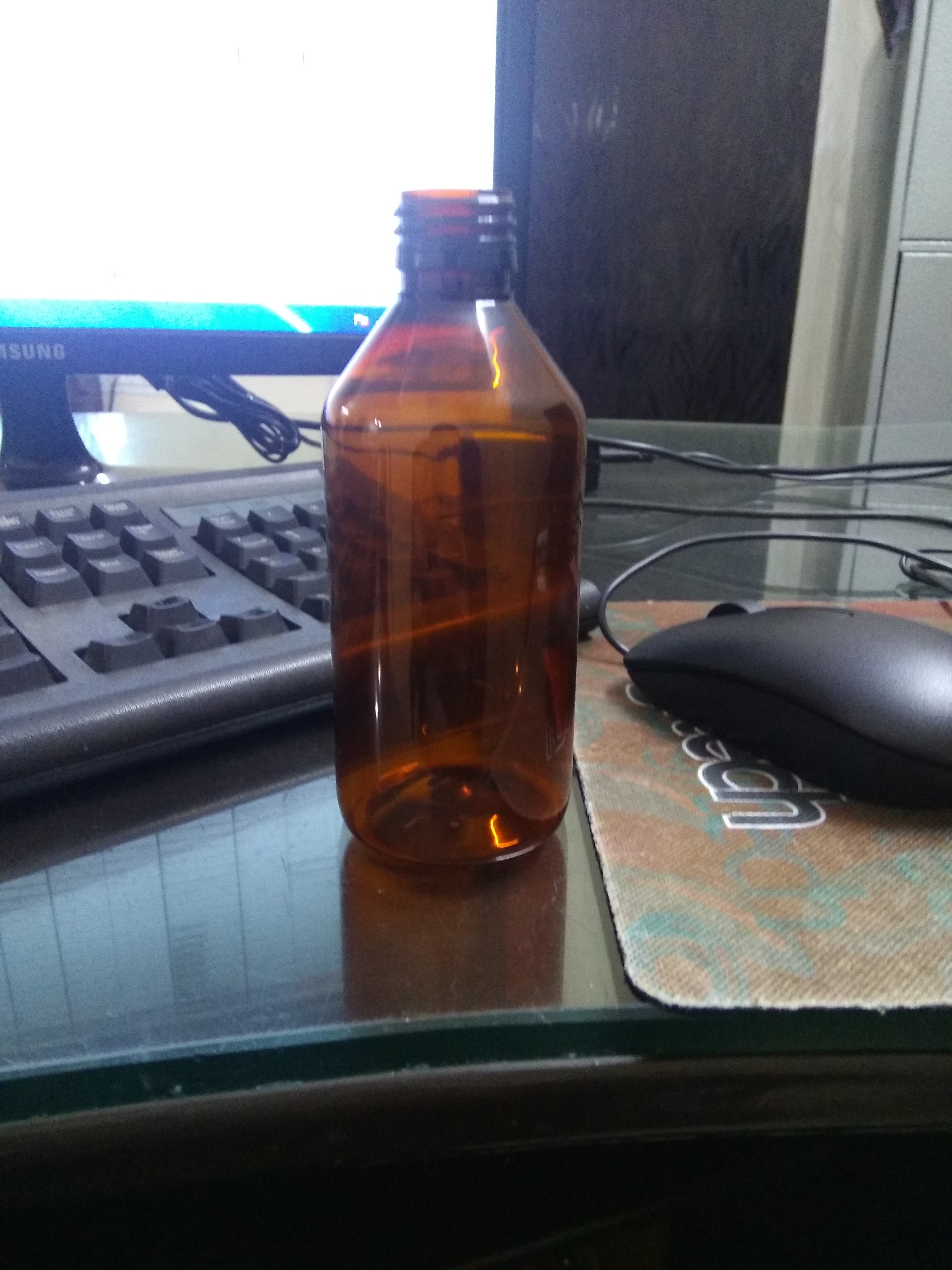 Natural And Amber Pet Pharma Bottle