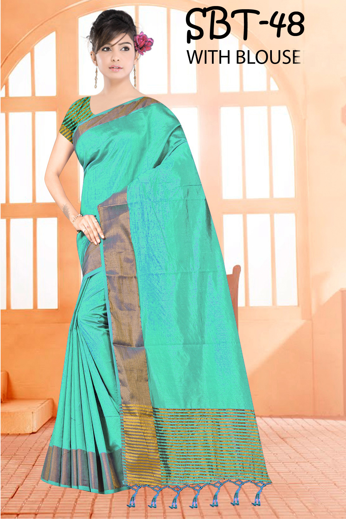 Multi Tussar Silk Saree