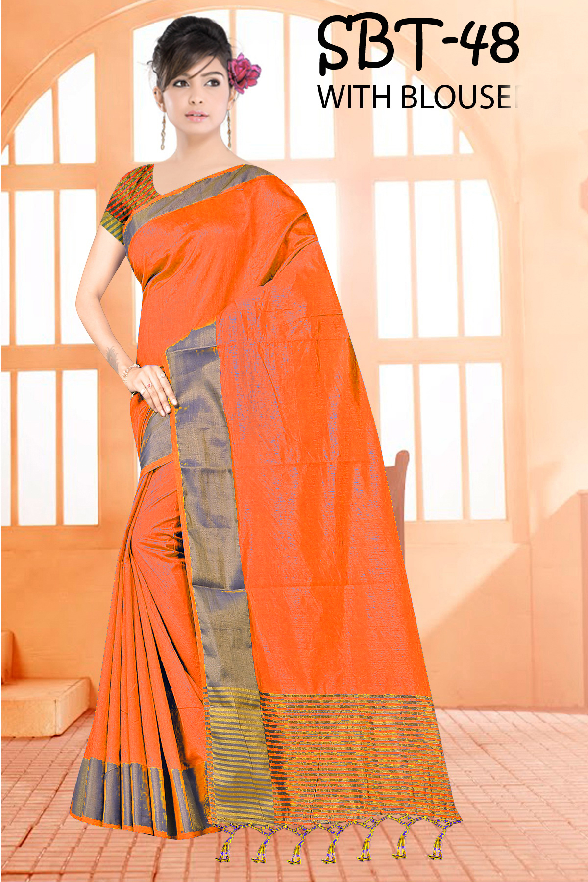 Multi Tussar Silk Saree