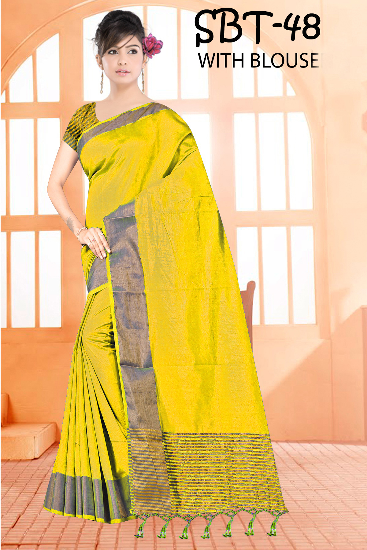 Multi Tussar Silk Saree