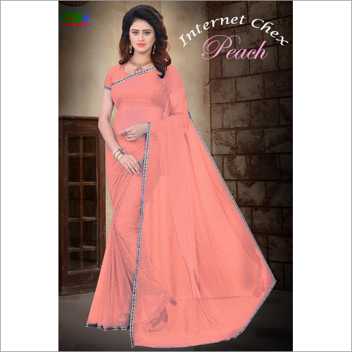 Filament Polyester Saree - 5.5 Mtr Length, 0.8 Mtr Blouse | Blue, Purple, Coffee, Pink, Gajari, Plain Pattern, Resam Embroidery