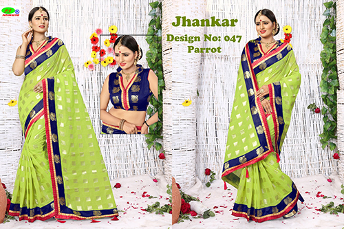 Multi Colour Jhankar Poly Cotton Silk Saree
