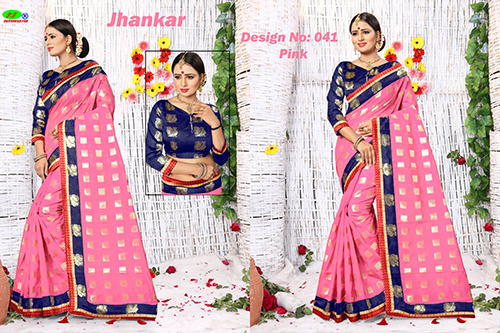 Multi Colour Jhankar Poly Cotton Silk Saree