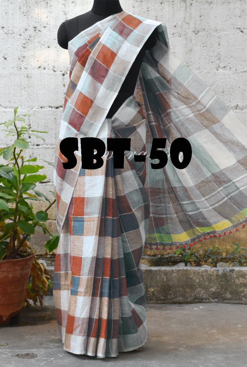 New Uppada Checks Saree - Cotton & Silk Blend, 5.5 Mtr Length, Multi-color & Printed Pattern | Ideal For Festive Occasions, Stylish & Elegant