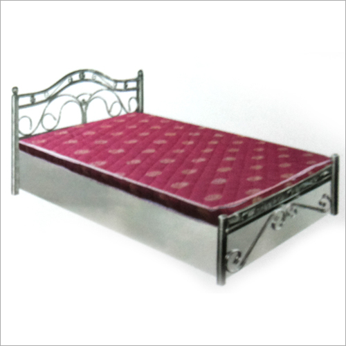 Steel Iron Bed - Wrought Iron, Painted Finish | Intricately Engraved Headrest and Footrest, Easy Maintenance