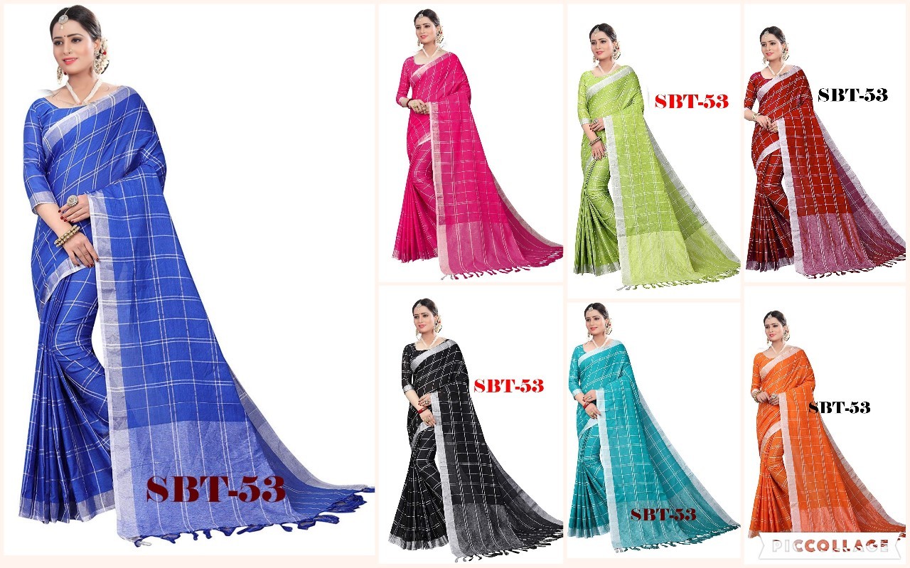 New Linem Saree - Linen Fabric, 5.5 Mtr Length With 0.8 Mtr Blouse | Multi-color Printed Design, Superior Quality And Comfort