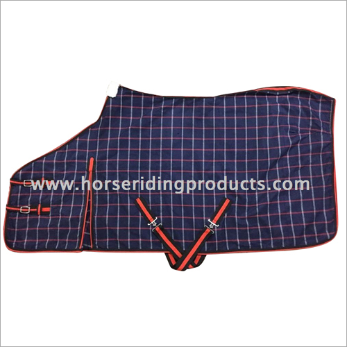Horse Standard Summer Sheet - Poly Cotton Fabric | Adjustable Cross Surcingle, Vibrant Blue and Red Design, Side Gusset for Easy Movement