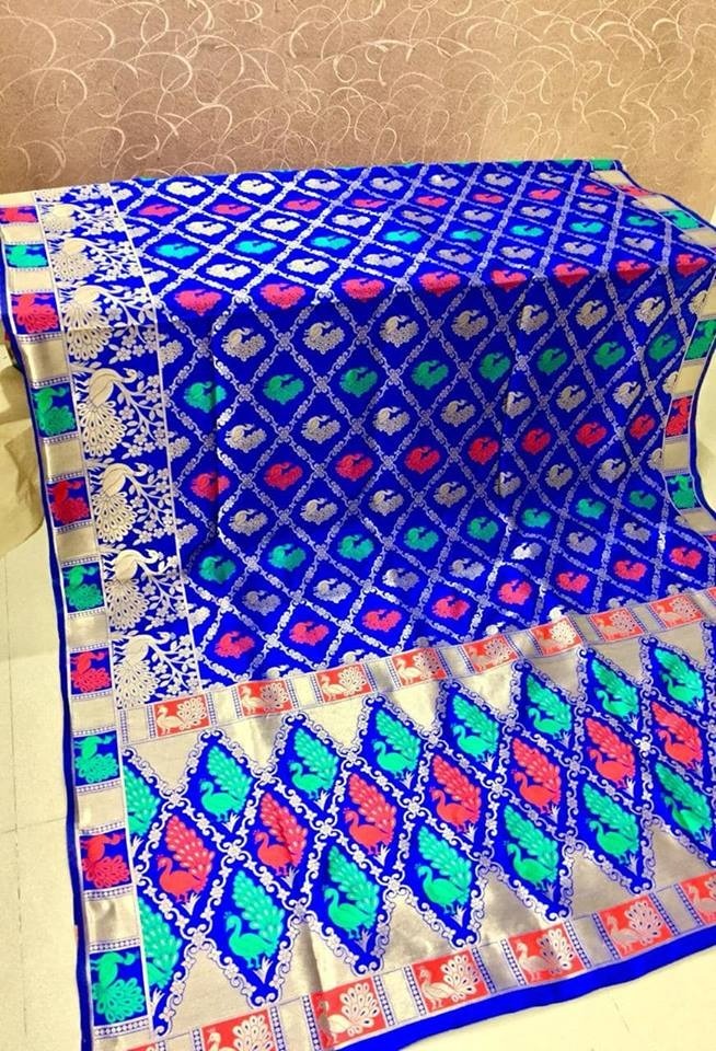 Red Mayuri Banarasi Silk Saree