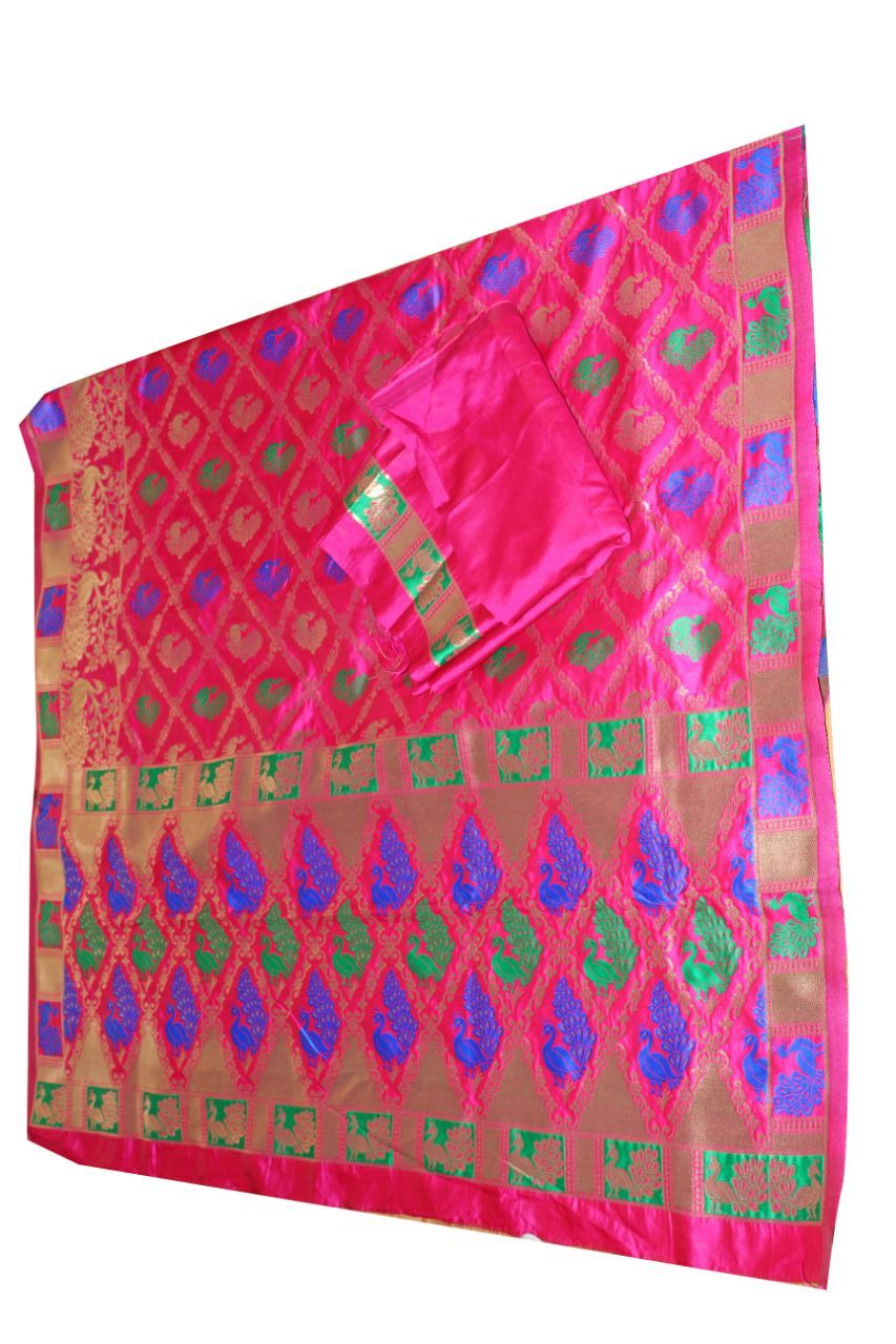 Red Mayuri Banarasi Silk Saree