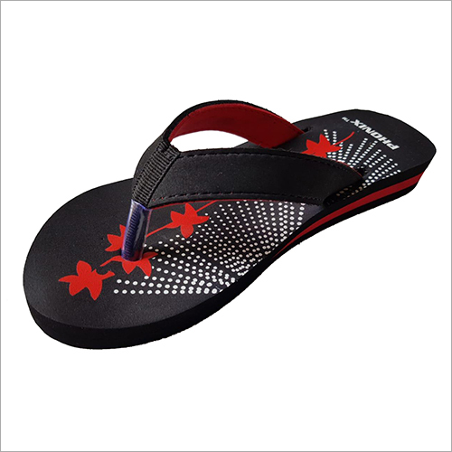 Black Ladies Printed Slipper