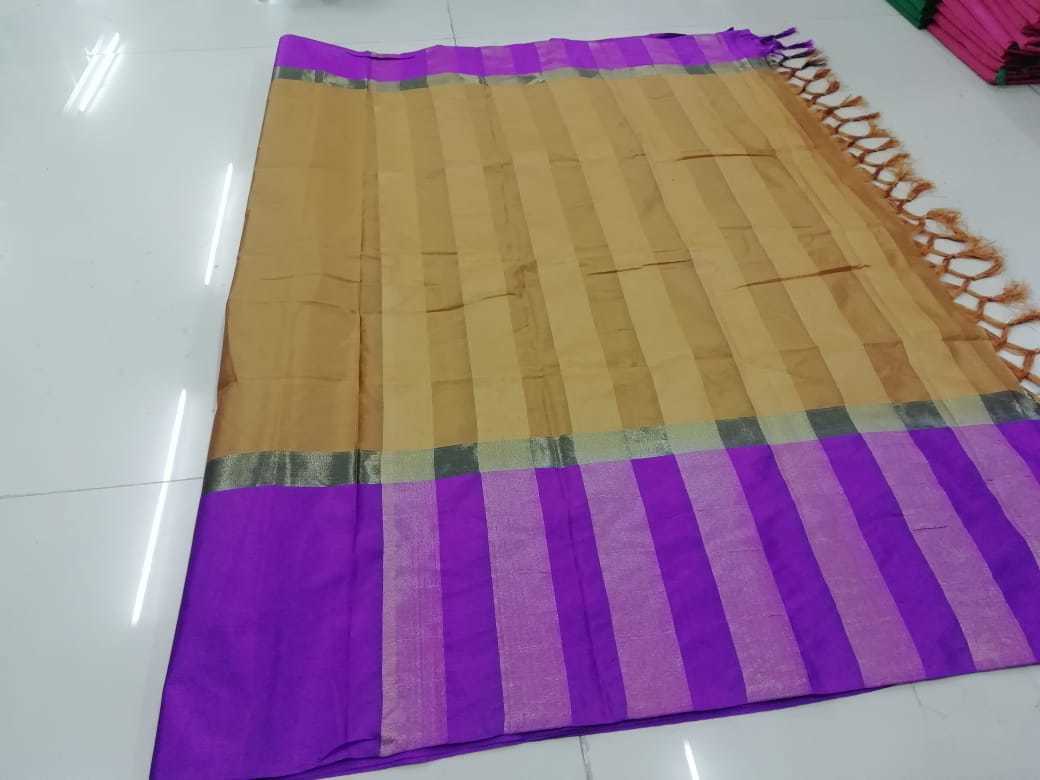 Igna Jhalar Saree - Pure Soft Cotton Silk, 5.5 Mtr Length, Printed In Orange, Red, White, Black, Light Green, With Stone Work