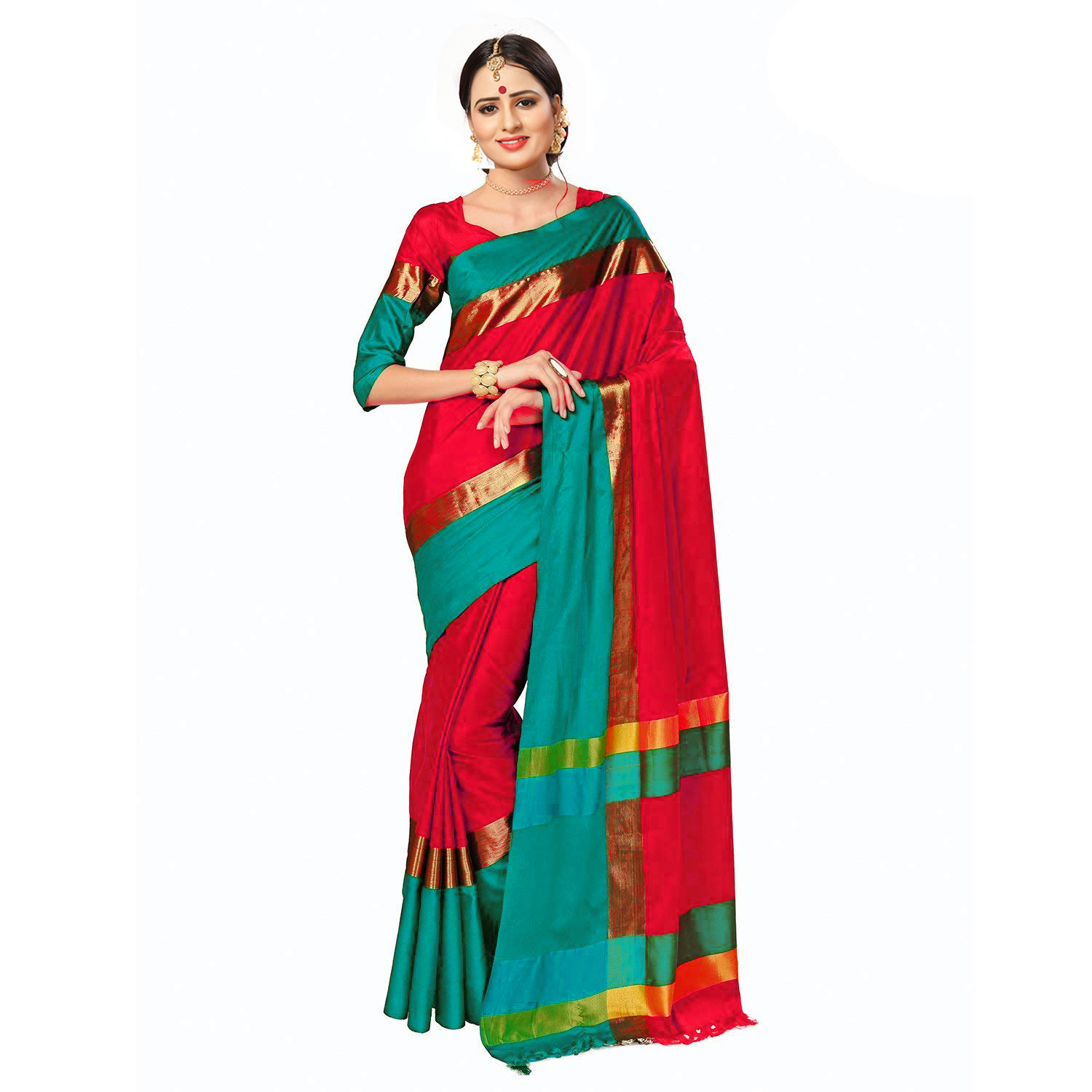 Supar Igna Jhalar Saree - Soft Silk 5.5 Mtr Length, Multi-printed Cotton Silk Fabric