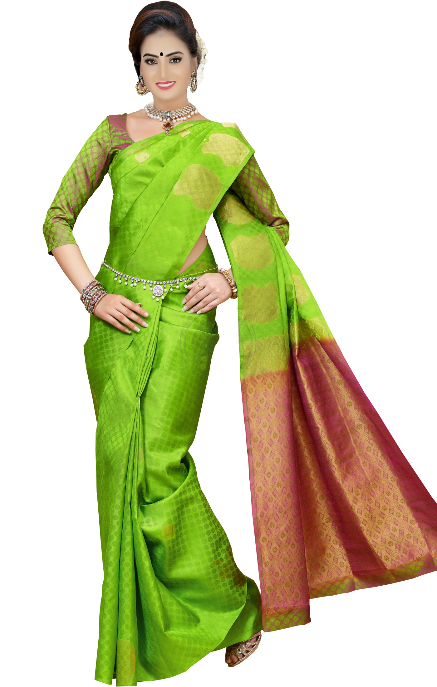 Khubsurat Saree - Soft Cotton Silk 5.5 Mtr Length Multi-color Printed Pattern Patch Work Design Perfect For Festive Occasions