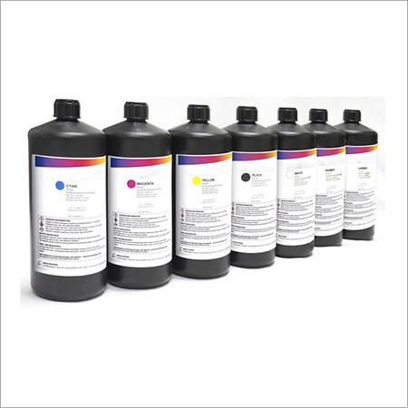 UV Curable Ink - Medium Size, Black/Cyan/Magenta/White Color Variants | Digital Printing, Quick Drying, Water-Safe, Fadeproof