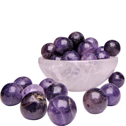 सत्यामणी प्राकृतिक ऊर्जा से संचालित 12 मिमी एमेथिस्ट मोती