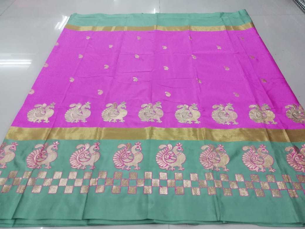 Multi New Embroidery Silk Saree