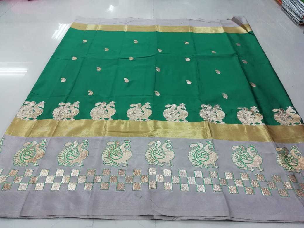 Multi New Embroidery Silk Saree