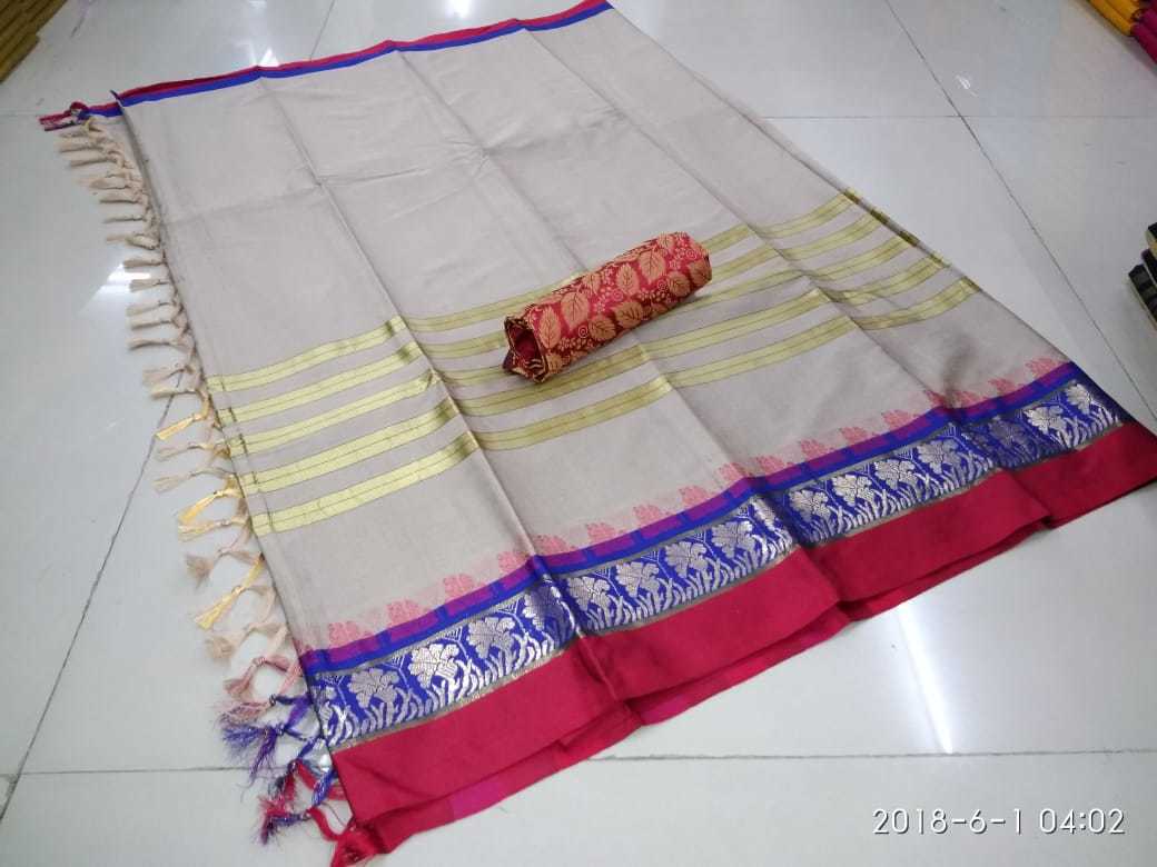 Green Denial Cotton Silk Saree