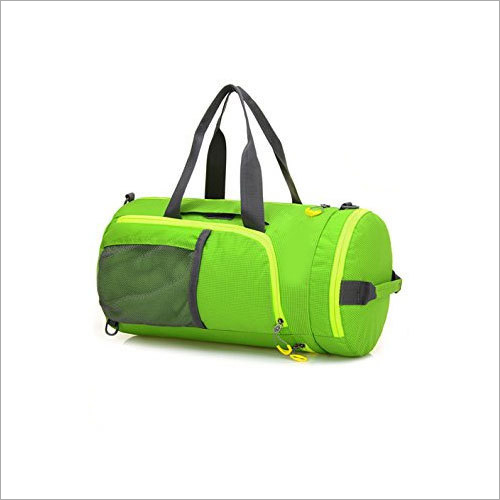 Designer Gym Bag - Polyester, 10-15 Inch Round Shape, Green Color | Plain Pattern for Everyday Gym Usage