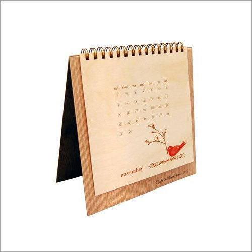 Wooden Desk Calendar - Wooden Material, Height 10-12 Inch | Quirky Table Design, Long Lasting Shine, Lightweight and Trendy