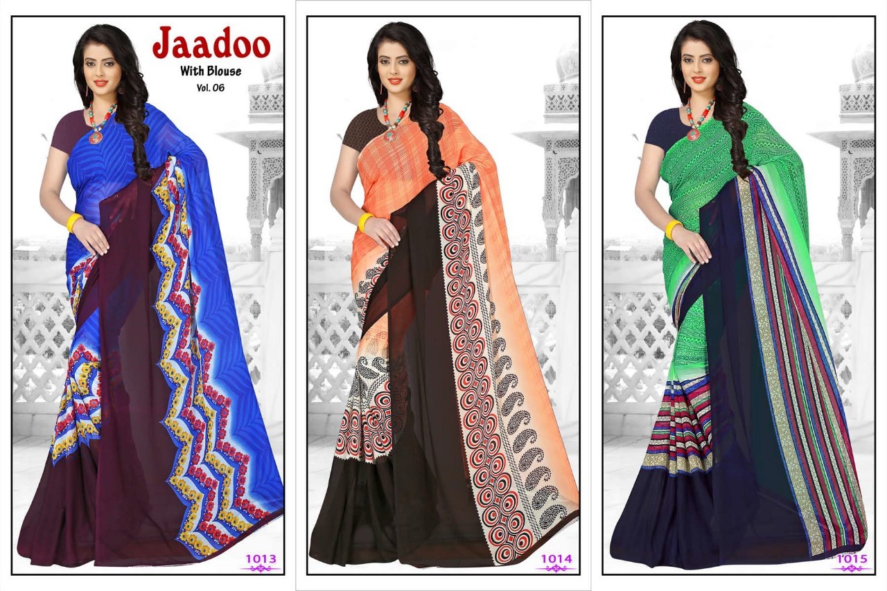 Printed Sarees - Pure Georgette, 5.5 Mtr Length, Multi Color | Printed Pattern, Includes 0.80 Mtr Blouse For Elegant Styling