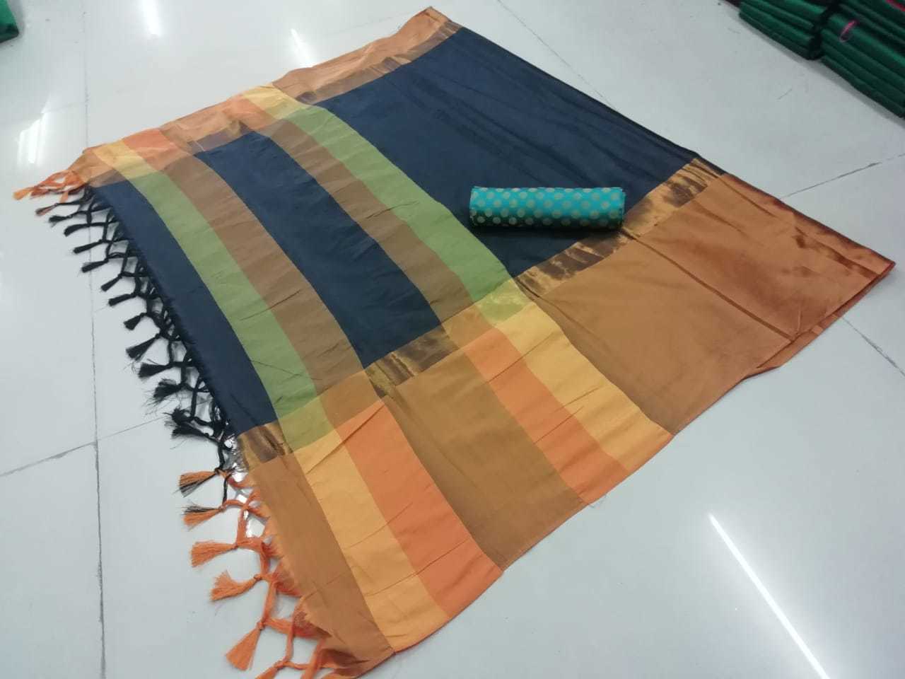 Super Jhalar Plus Silk Saree - Cotton Silk, 5.5 Mtr Length, Multi Colour, Printed Pattern | Ribbons Closure, Elegant Indian Style