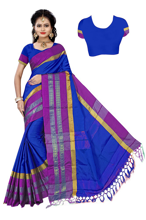 New Printed Tapasya Cotton Silk Saree - Cotton Silk Fabric, Length 5.5 Mtr, Blouse Length 0.8 Mtr, Multi Colour, Printed Pattern | Other Indian Style, Unique Work Type