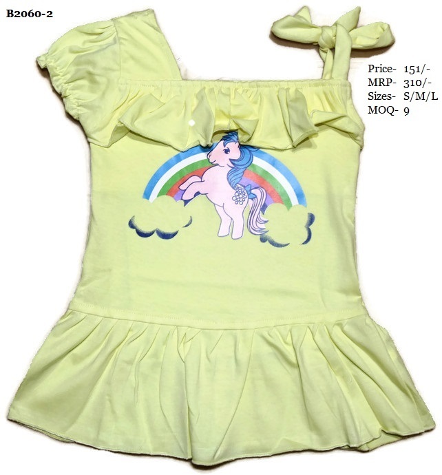 Kids Party Frock - Cotton Sleeveless Printed Frock, Sizes S-m-l Available In Pink, Yellow, Magenta | Breathable, Anti Uv, No Fade, Washable, Trendy Summer Style