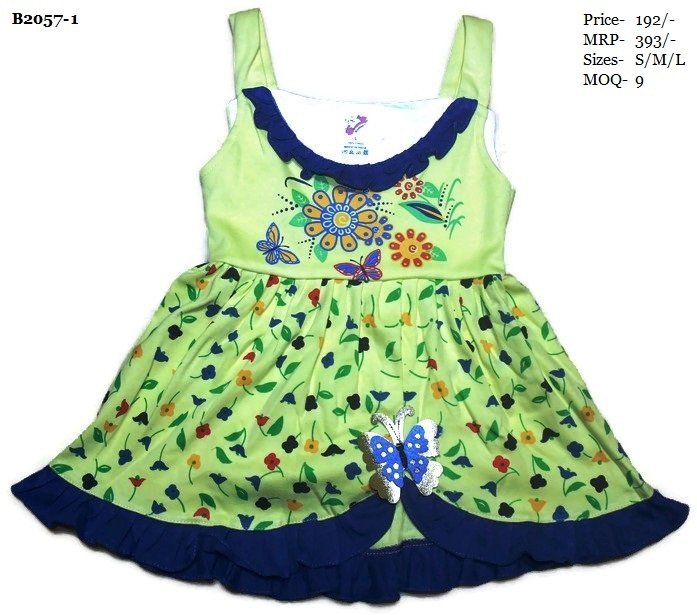 Frock - Cotton Sleeveless Printed Frock, Available In Yellow, Green, Blue | Anti Uv, Breathable, Cool Pass, Non Toxic, Washable, Sizes S-m-l