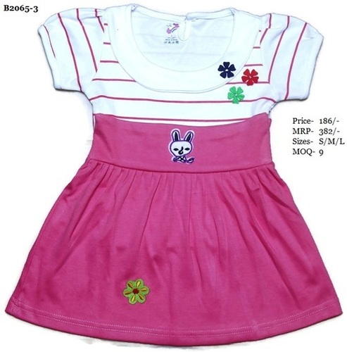 Frock - Cotton, Size S/M/L | Yellow, Green, Pink - Anti UV, Breathable, Cool Pass, No Fade, Non Toxic, Washable, Trendy Design for Girls 0-3 Years