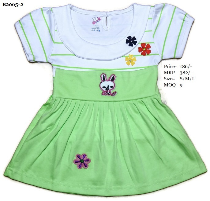 Frock - Cotton, Size S/m/l | Yellow, Green, Pink - Anti Uv, Breathable, Cool Pass, No Fade, Non Toxic, Washable, Trendy Design For Girls 0-3 Years