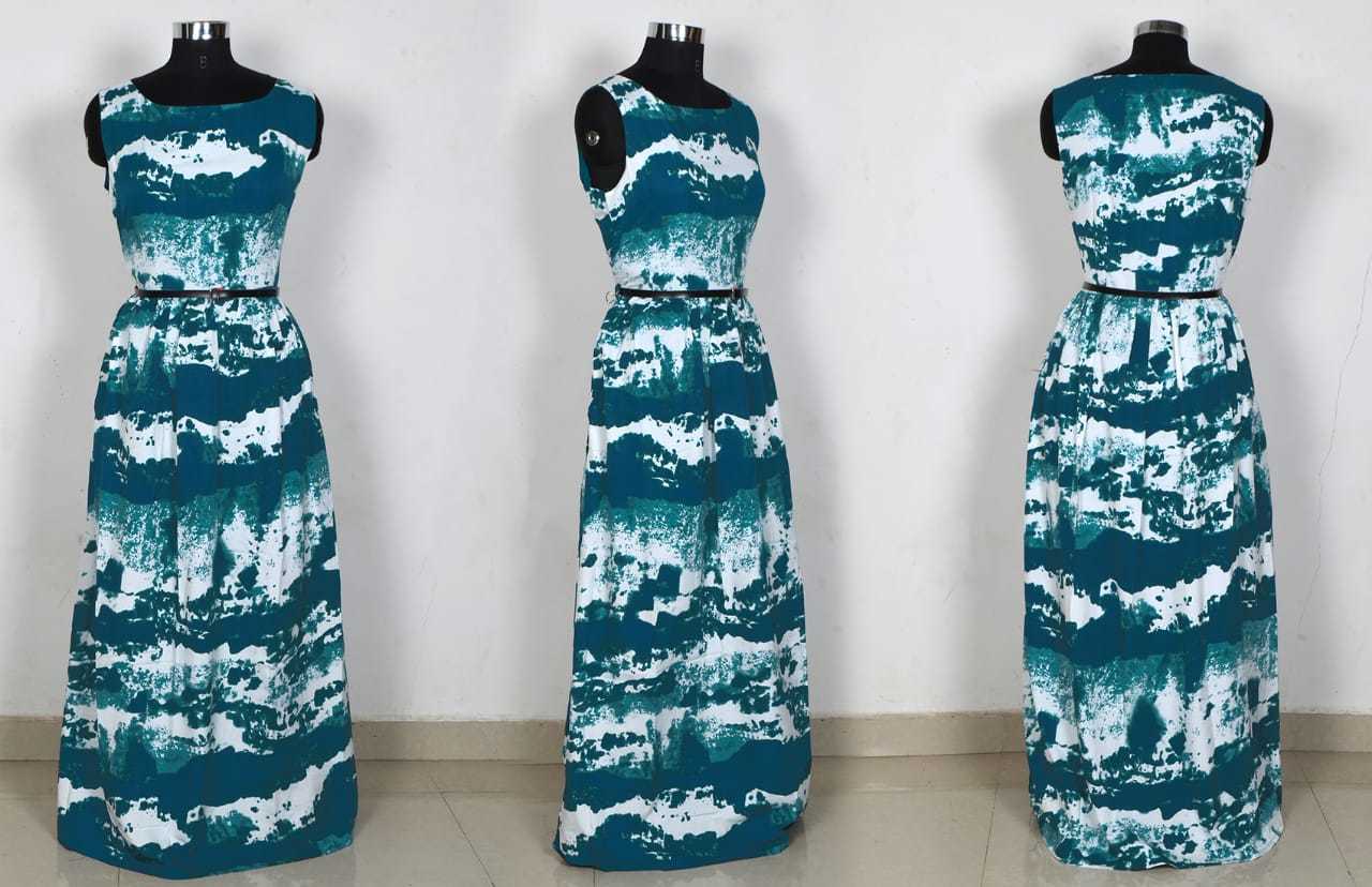 C-green Printed Gown