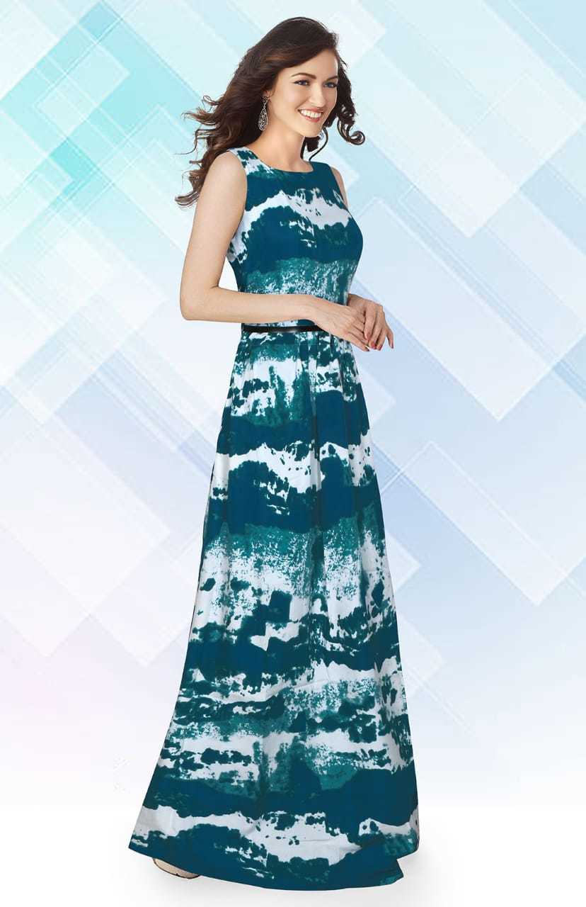 C-green Printed Gown