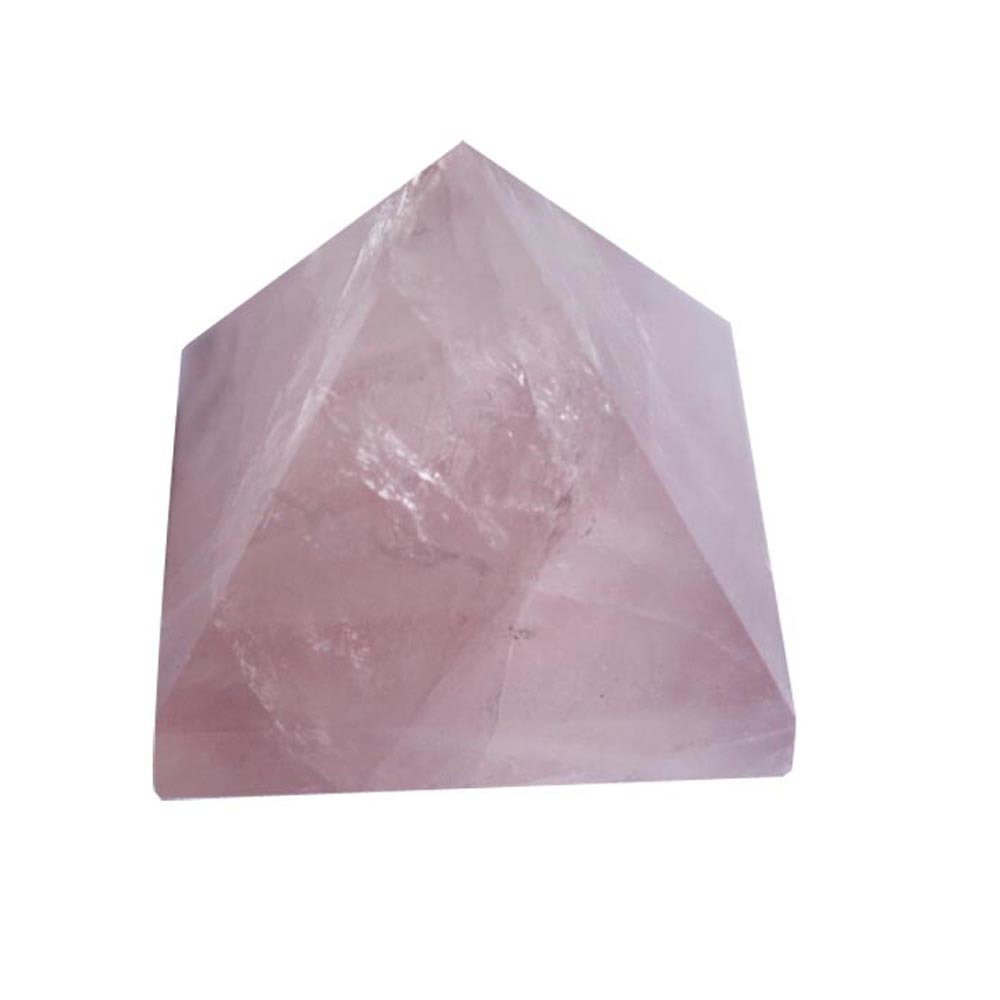 Satyamani Natural Rose Quartz Pyramid - Genuine Crystal, Soft Rosy Pink Color | Amplifies Energy, Draws Off Negative Energies, Balances Heart Chakra