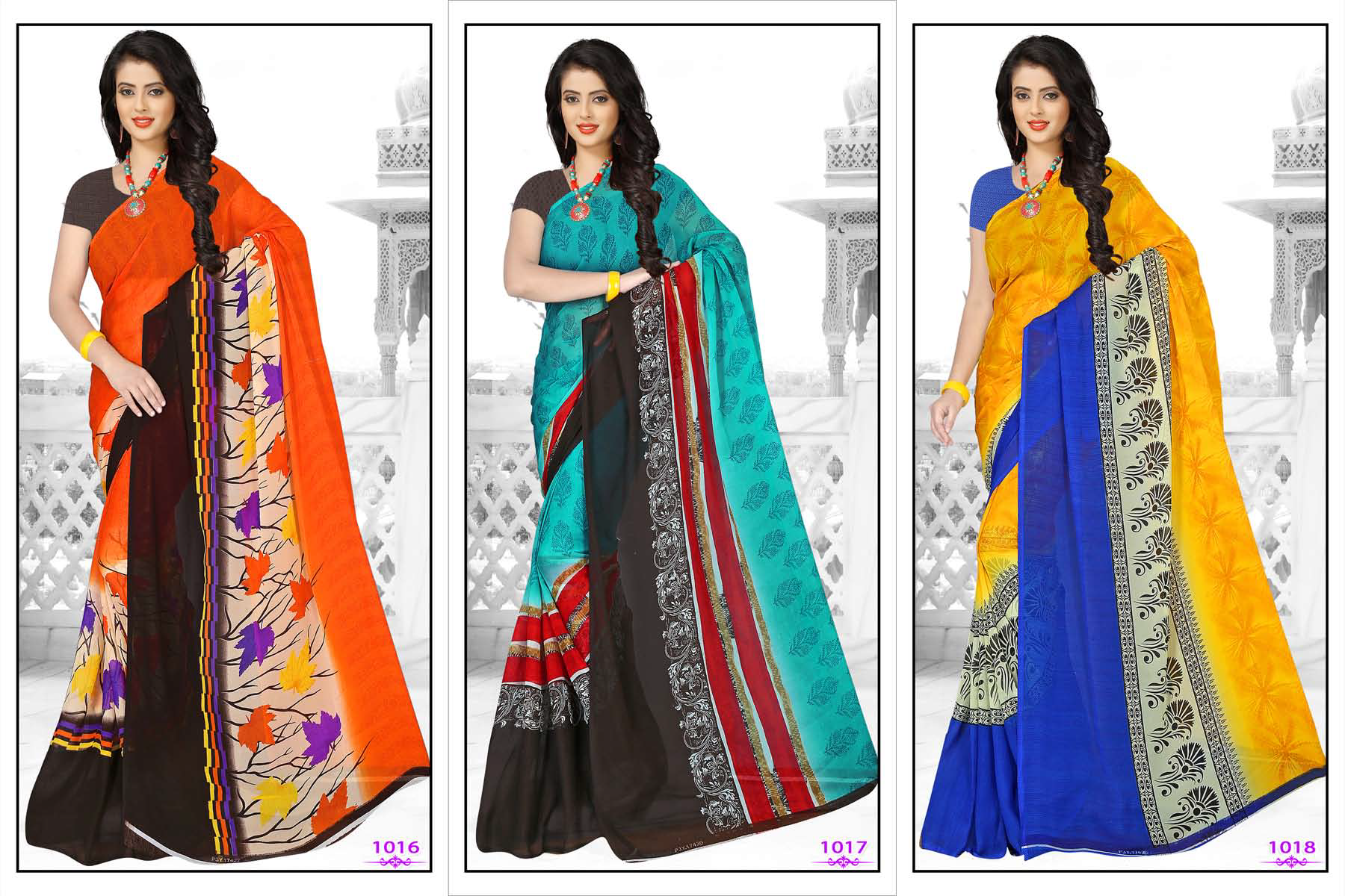 Jaadoo Sarees - Georgette Fabric, 5.5 Mtr Length, Multi Color Printed Design | Blouse Length 0.80 Mtr, Ideal For Various Occasions