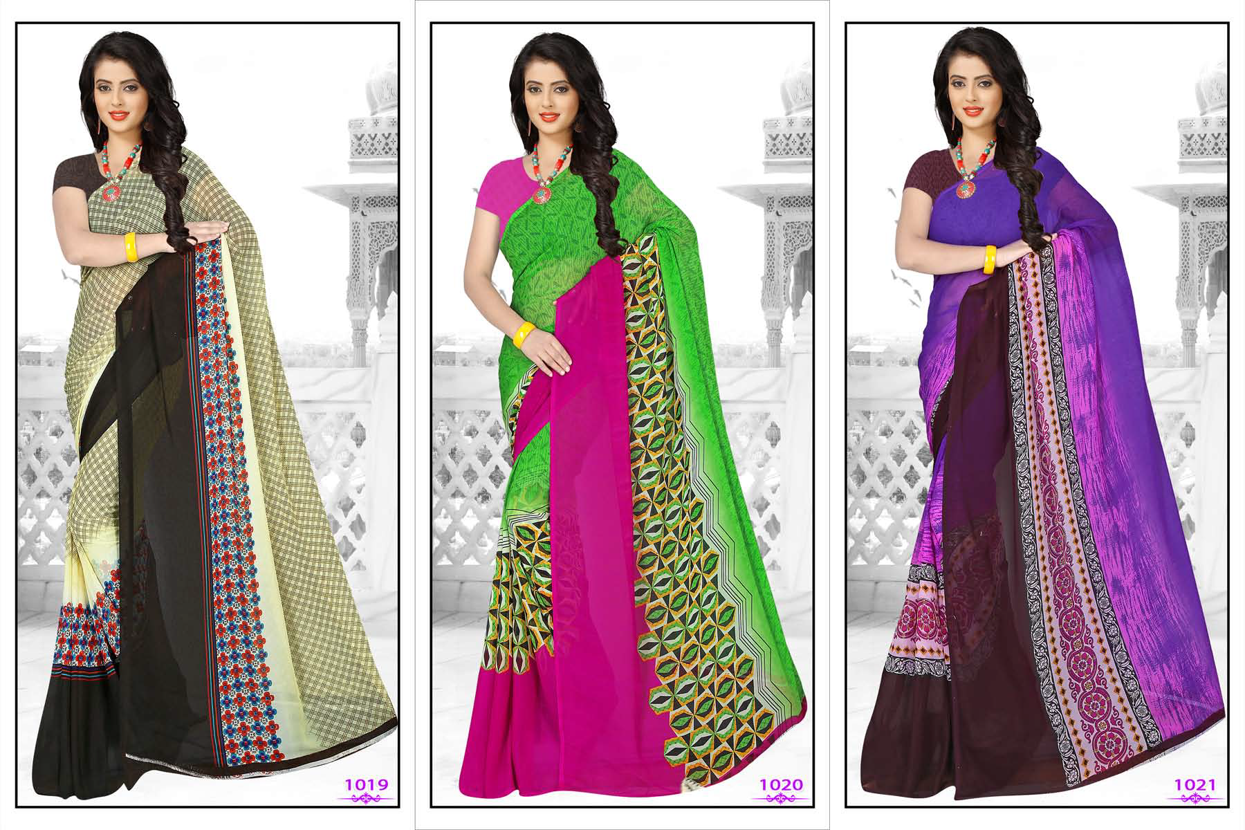 Jaadoo Sarees - Georgette Fabric, 5.5 Mtr Length, Multi Color Printed Design | Blouse Length 0.80 Mtr, Ideal For Various Occasions