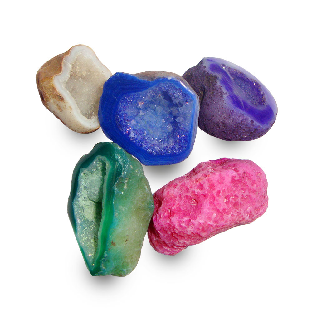 Satyamani Agate Dyed Mixed Geodes (Set Of 5 Pc)