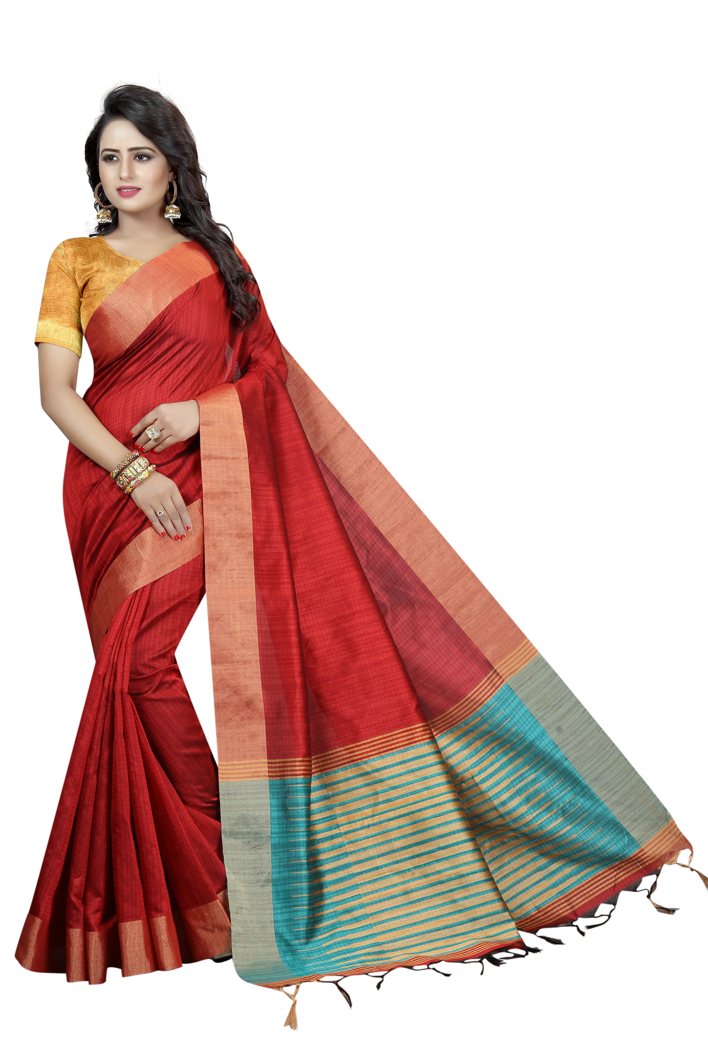 Cotton Silk Soft Saree - 5.5 Mtr Length, 0.8 Mtr Blouse Length | Multi Color, Printed Pattern, Stone Work, Other Style, Cotton Silk Material
