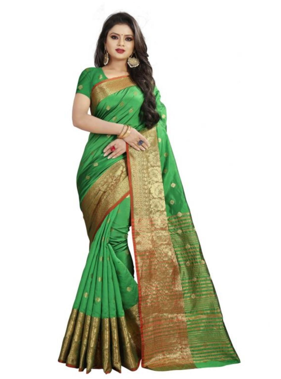 Bahubali Butta Cotton Silk Saree - 5.5 Mtr Length, Multi Colour | Premium Quality Fabric, Blouse Included