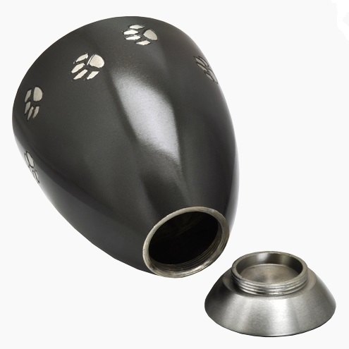 Gray Candle Holder Paw Print Pet 60 Cu In Cremation Urn