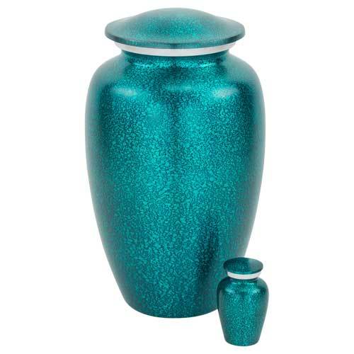 Purple Aluminium Cremation Urn With Keepsake For Ashes